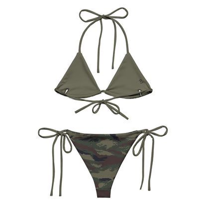 Kamysh Woodland Camo String Bikini Set - reverse flat lay (lining side)