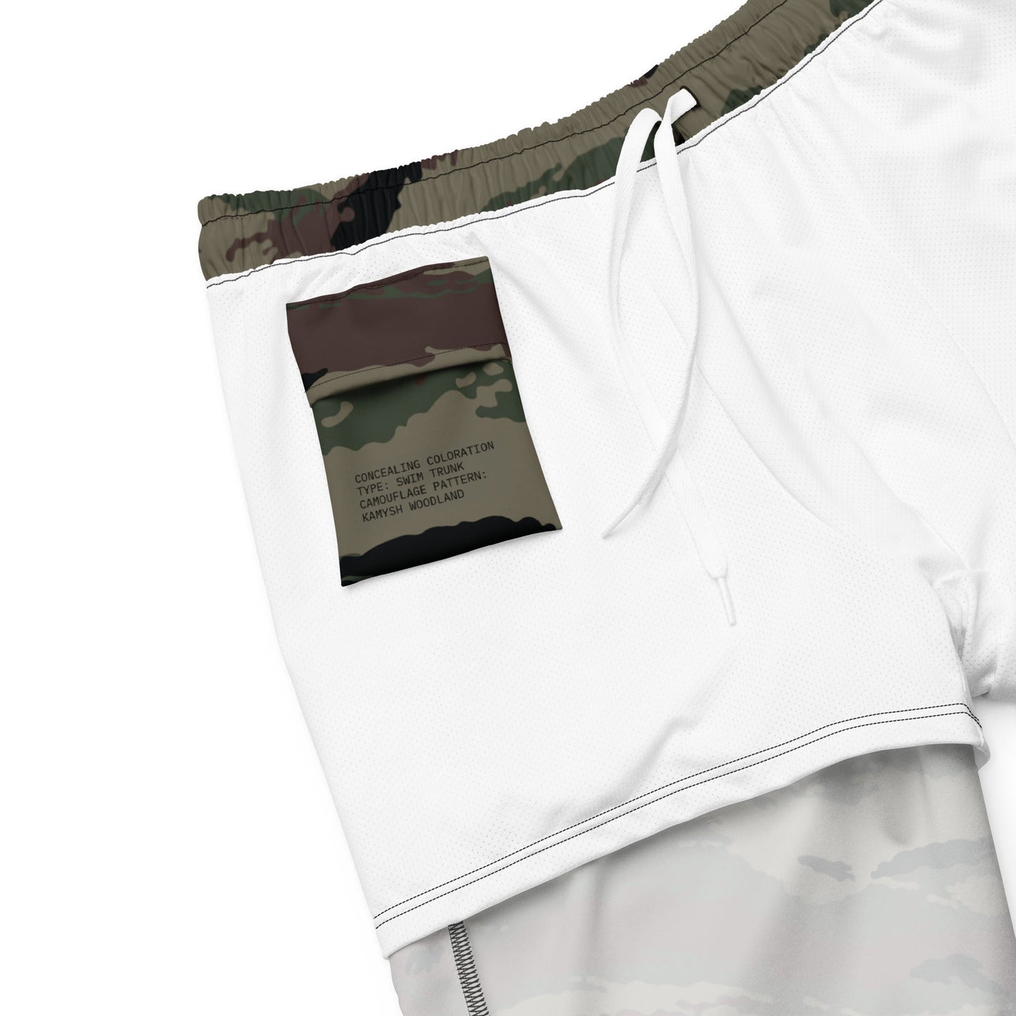 Kamysh Woodland Camo Swim Trunks - Concealing Coloration