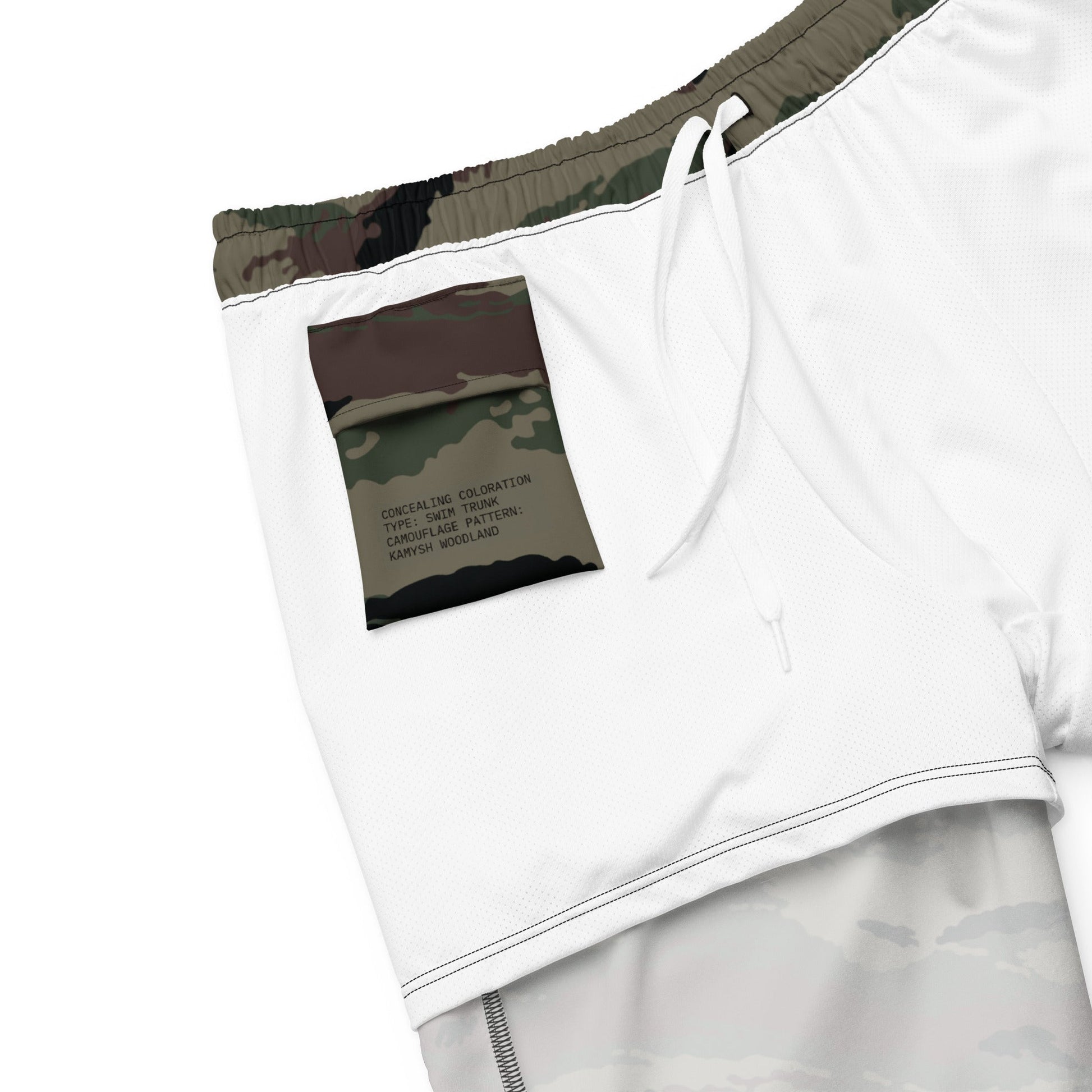 Kamysh Woodland Camo Swim Trunks - Concealing Coloration