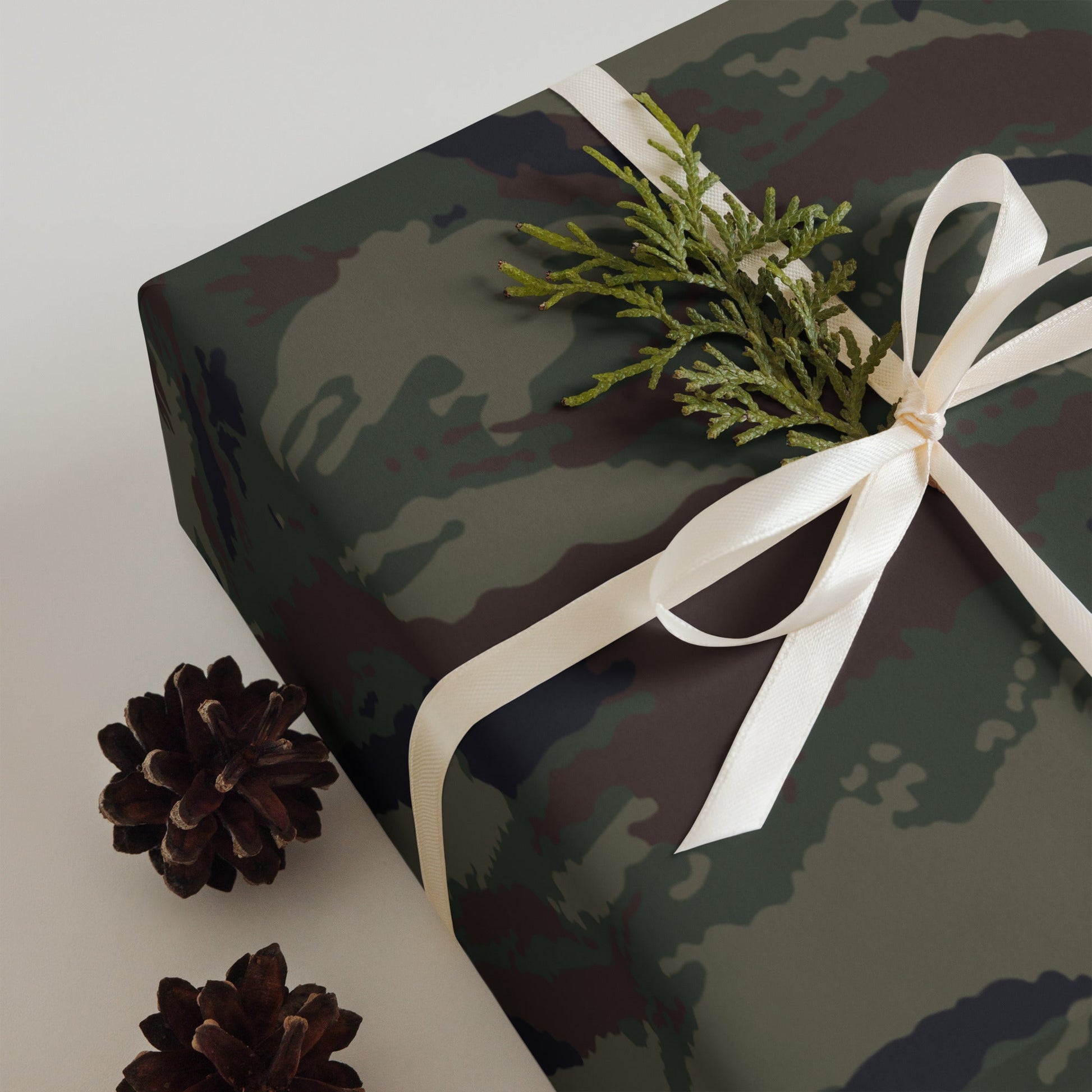 Kamysh Woodland Camo Wrapping Paper Sheets _ Concealing Coloration