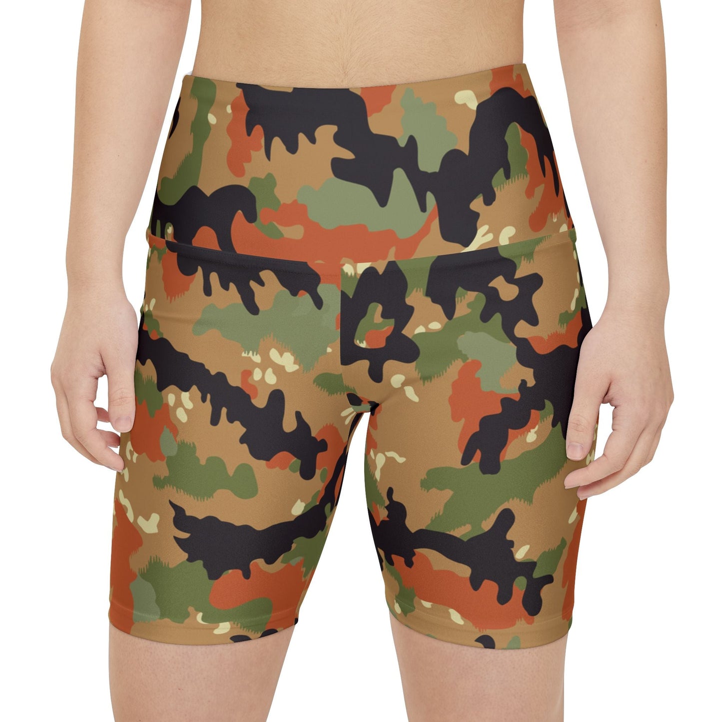 Leibermuster Camo High-Rise Bike Shorts - Concealing Coloration