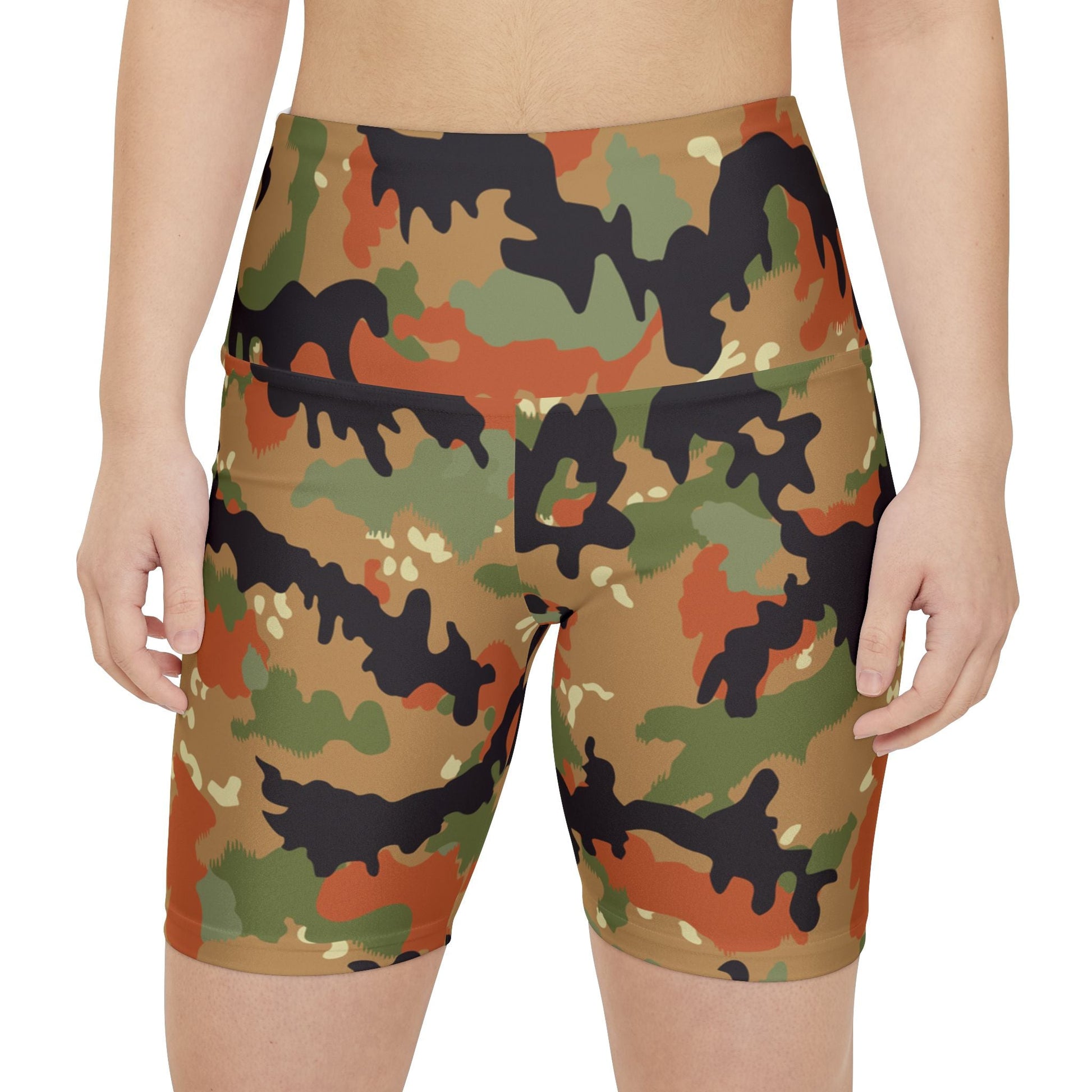 Leibermuster Camo High-Rise Bike Shorts - Concealing Coloration
