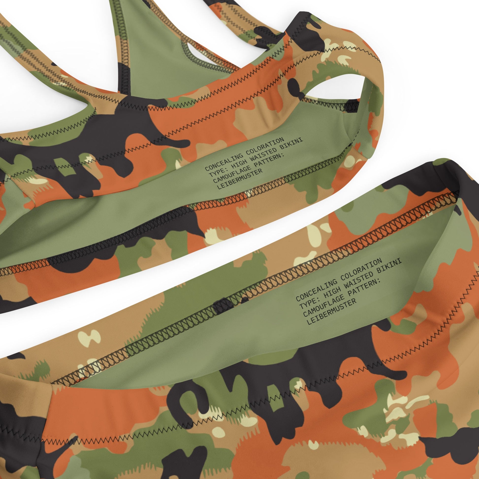 Leibermuster Camo High-Waisted Bikini Set _ Concealing Coloration