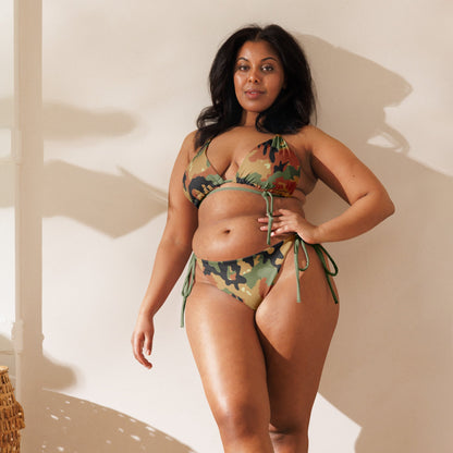 Leibermuster Camo String Bikini Set - front close-up mockup