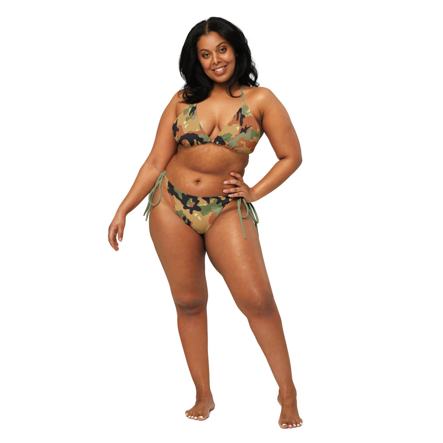 Leibermuster Camo String Bikini Set - front plus-size model