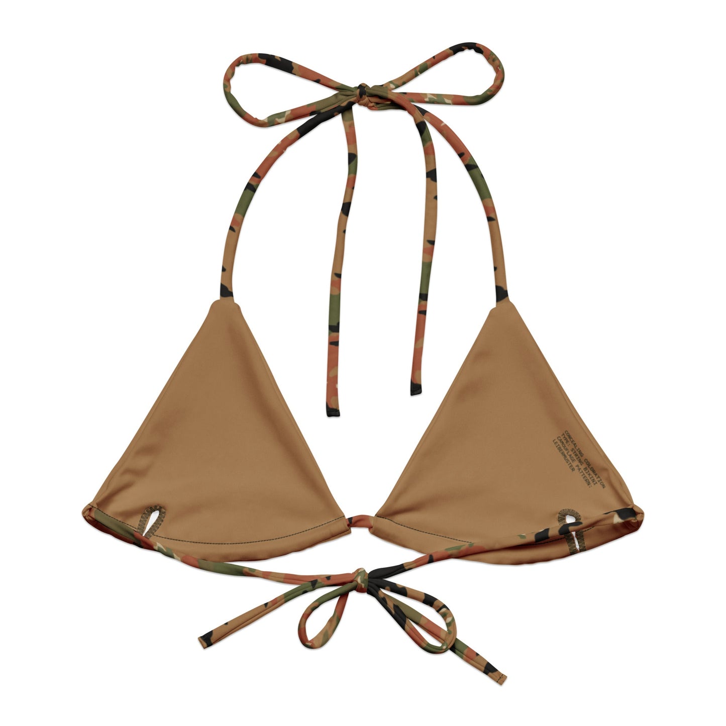 Leibermuster Camo String Bikini Top - flat lay back