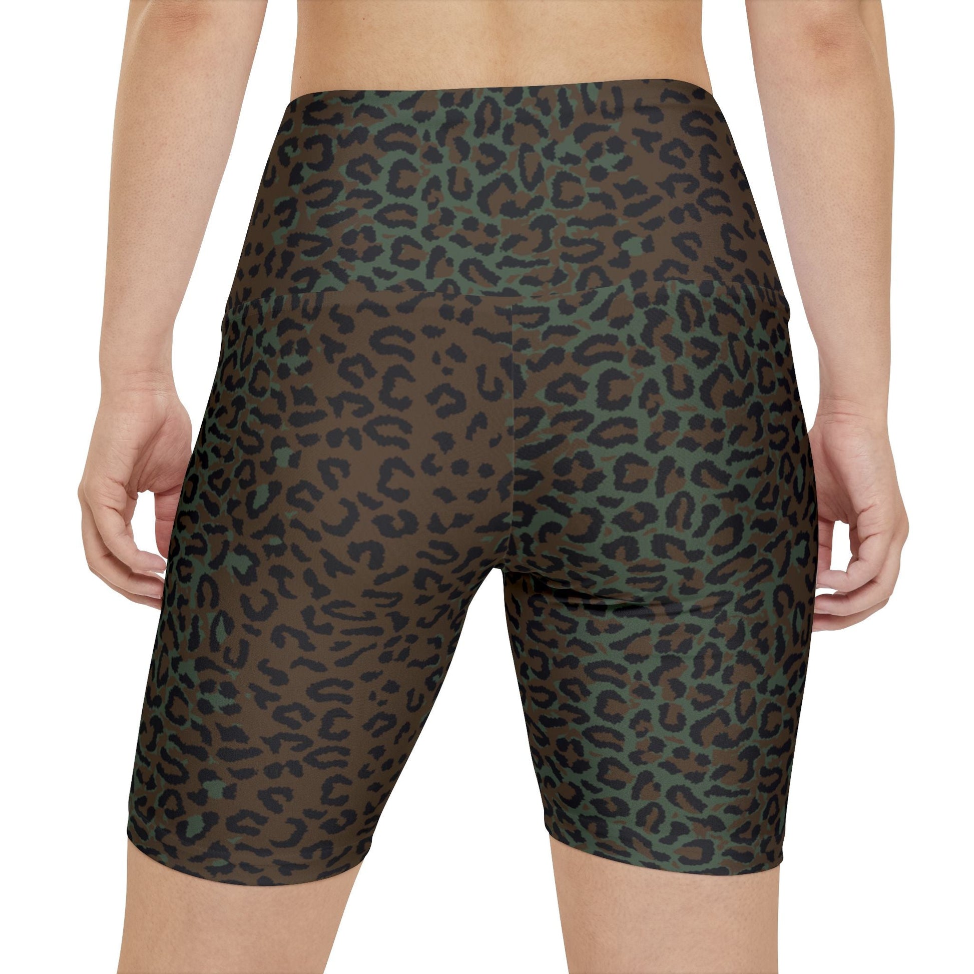Leopard Spot Camo High-Rise Bike Shorts - Concealing Coloration