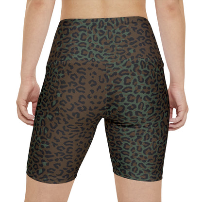 Leopard Spot Camo High-Rise Bike Shorts - Concealing Coloration