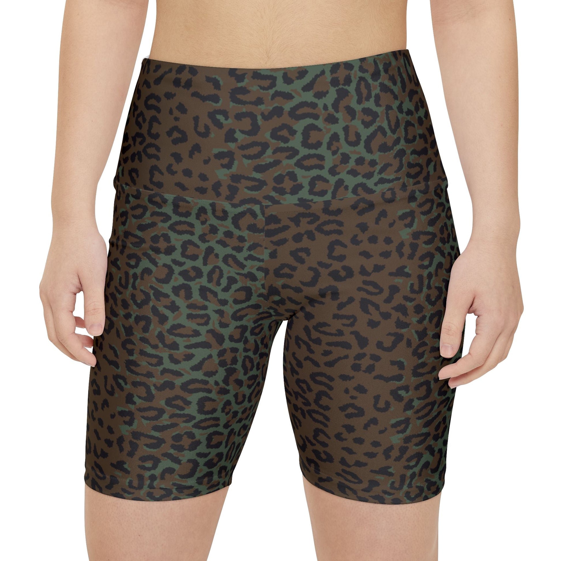 Leopard Spot Camo High-Rise Bike Shorts - Concealing Coloration