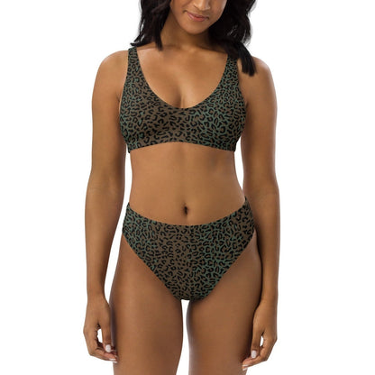 Leopard Spot Camo High-Waisted Bikini Set