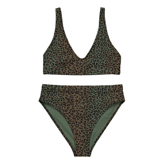 Leopard Spot Camo High-Waisted Bikini Set