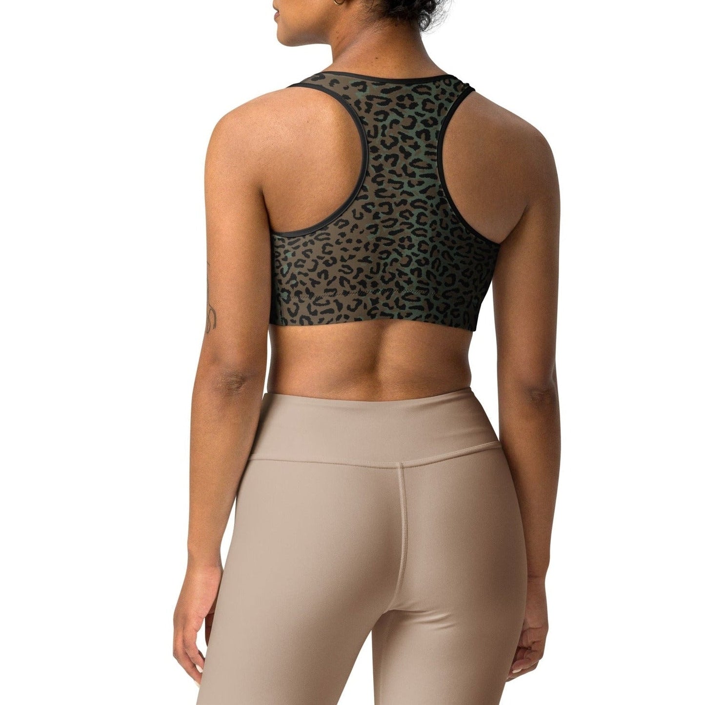 Leopard Spot Camo Racerback Sports Bra