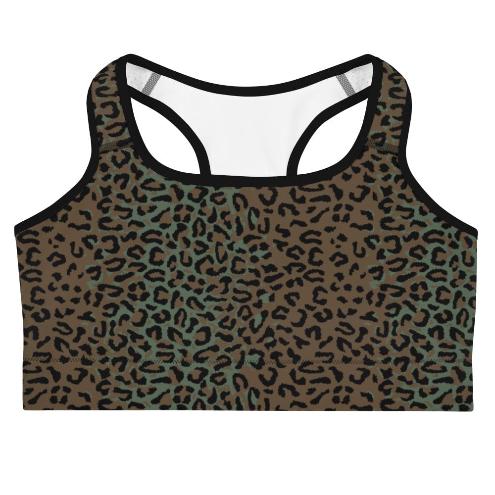Leopard Spot Camo Racerback Sports Bra - Concealing Coloration