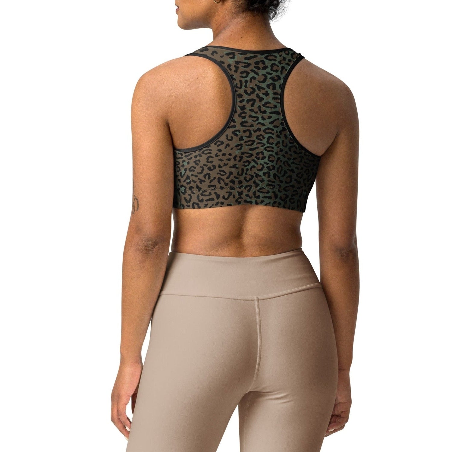 Leopard Spot Camo Racerback Sports Bra - Concealing Coloration