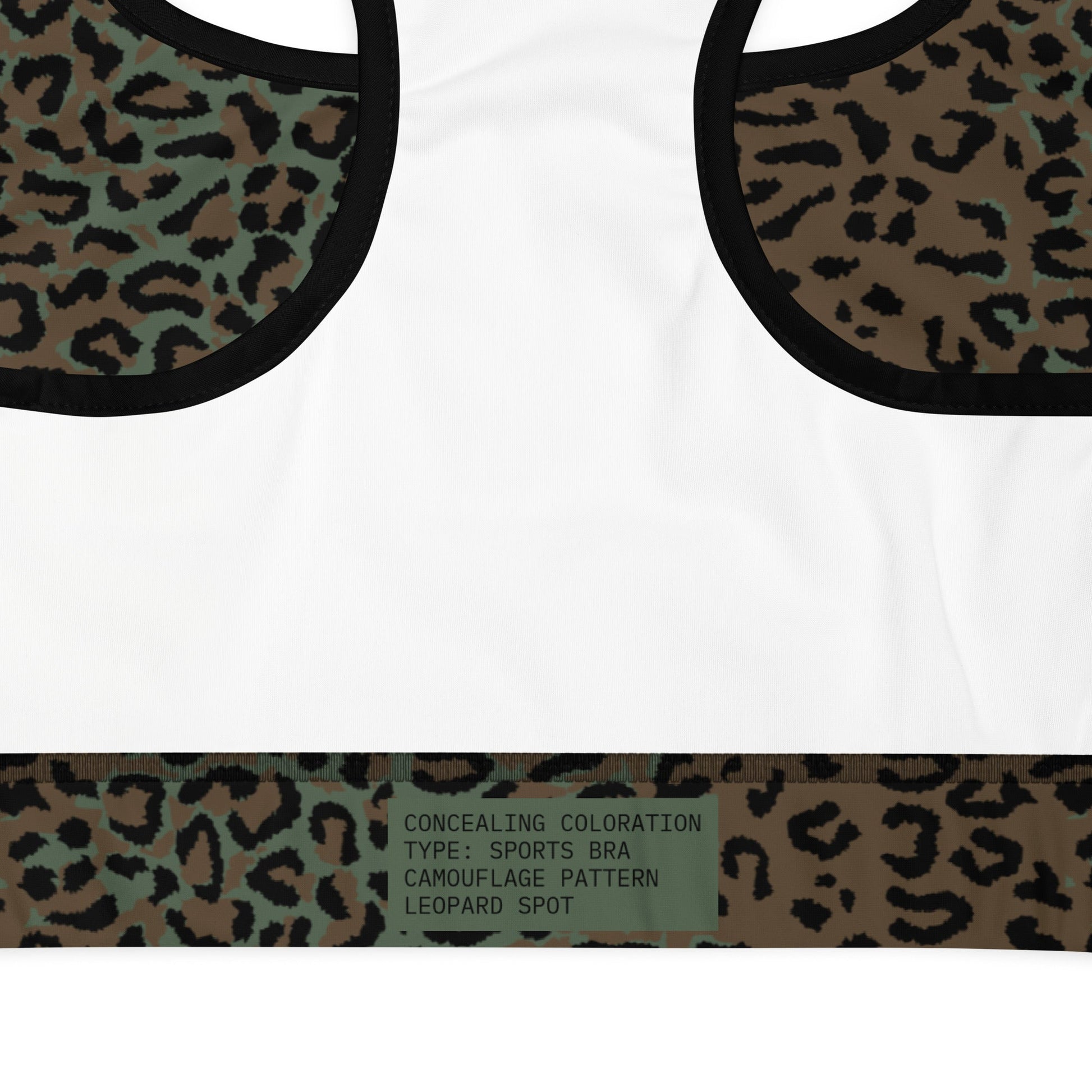 Leopard Spot Camo Racerback Sports Bra - Concealing Coloration