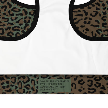 Leopard Spot Camo Racerback Sports Bra - Concealing Coloration