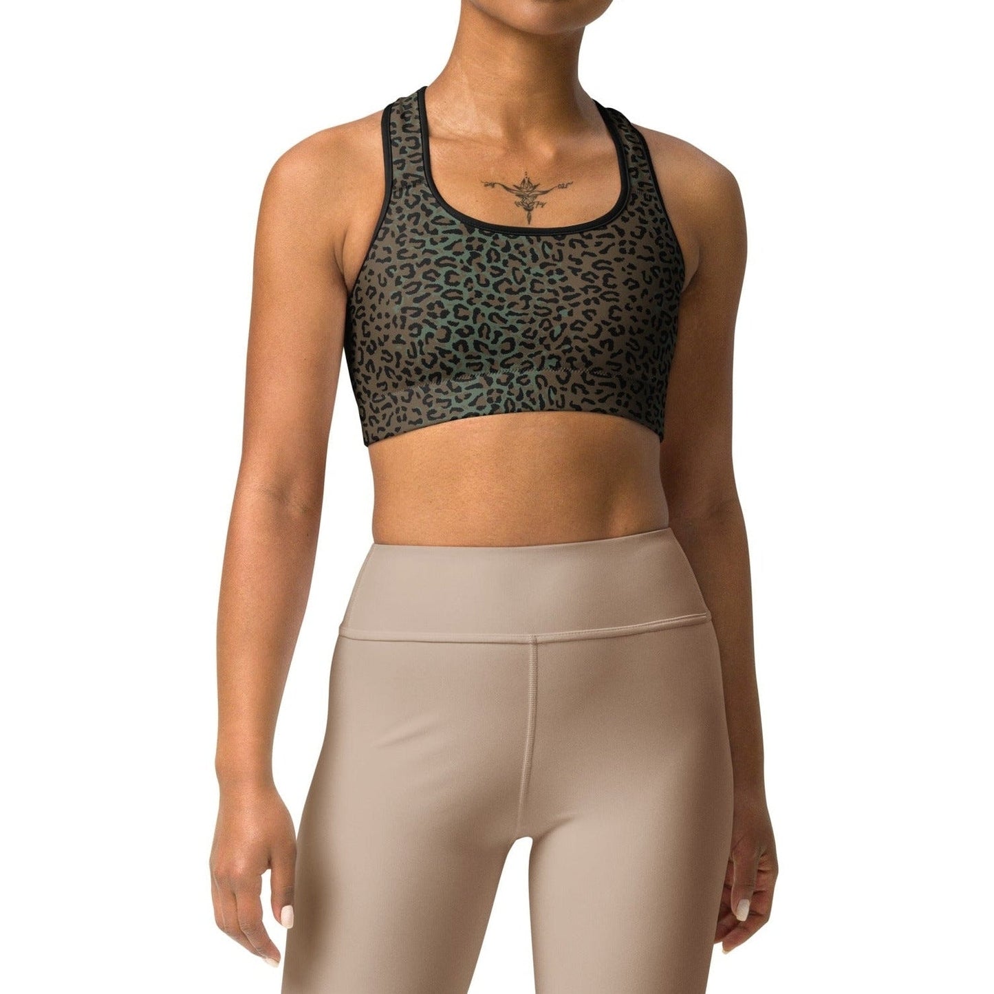 Leopard Spot Camo Racerback Sports Bra - Concealing Coloration