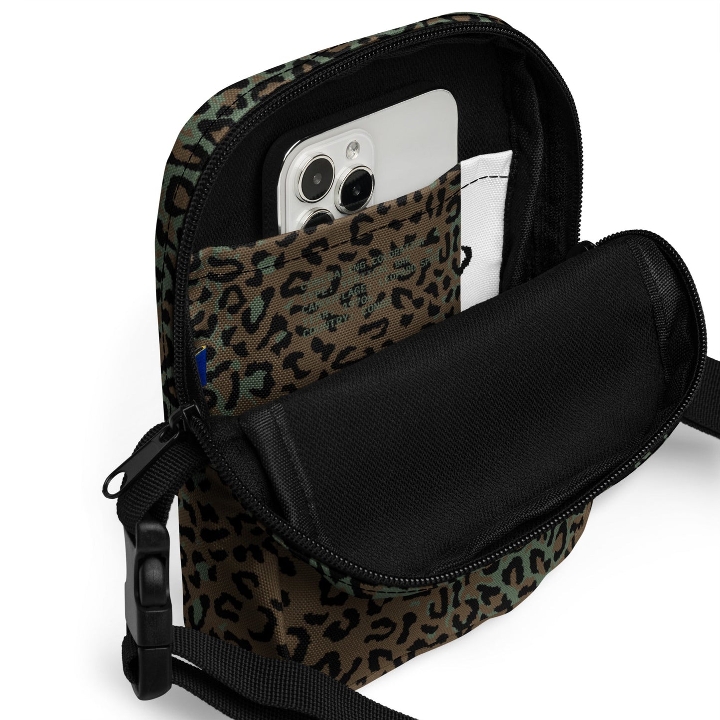 Leopard Spot Camo Vertical Crossbody Bag