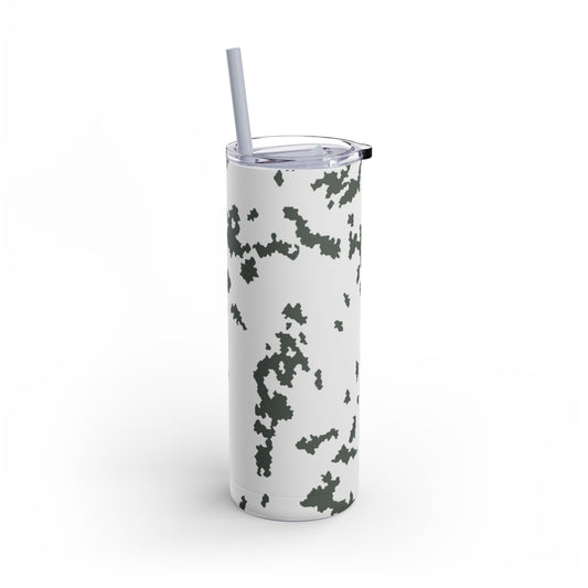 M05 Snow Camo 20oz Skinny Tumbler with Straw _ Concealing Coloration