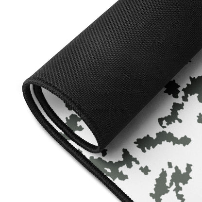 M05 Snow Camo Desk Mat Black Backed Mouse Pad White Gray