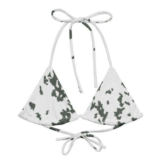 M05 Snow Camo String Bikini Top - front flat