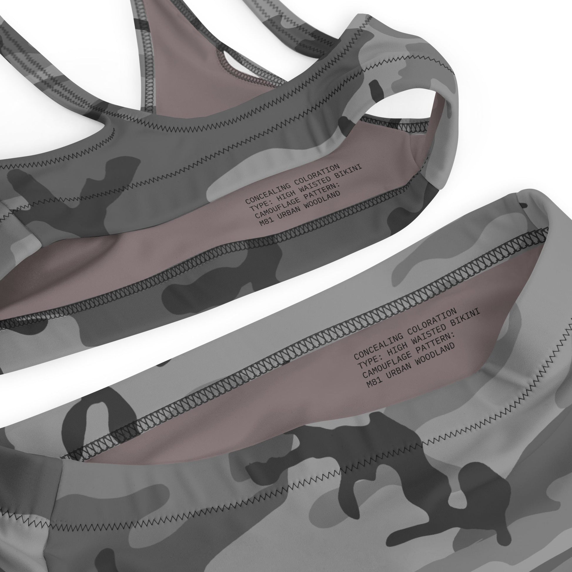 M81 Urban Camo High-waisted Bikini Set (Gray-Dominant Variation) _ Concealing Coloration