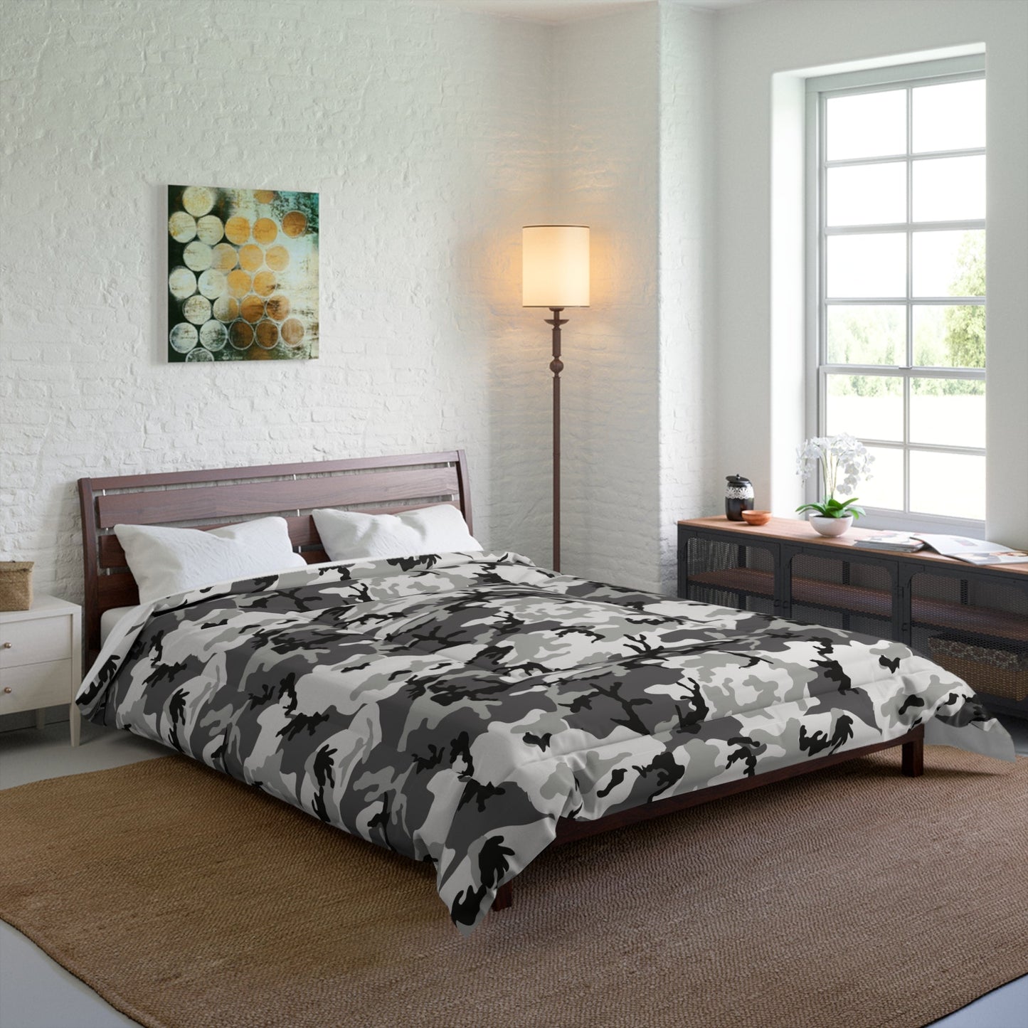M81 Urban Camo Queen Bed Comforter _ Concealing Coloration