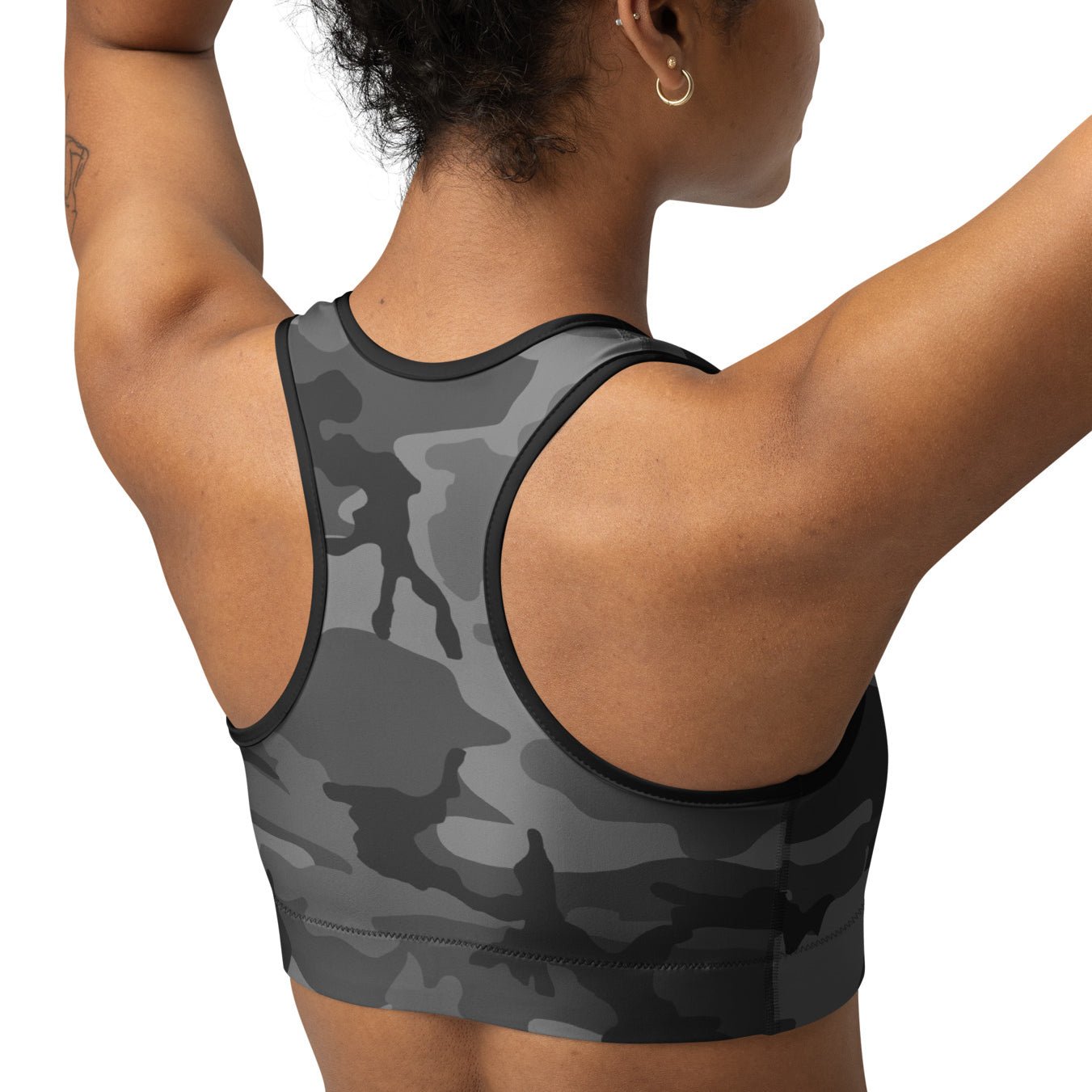 M81 Urban Camo Racerback Sports Bra (Gray-Dominant) - Concealing Coloration