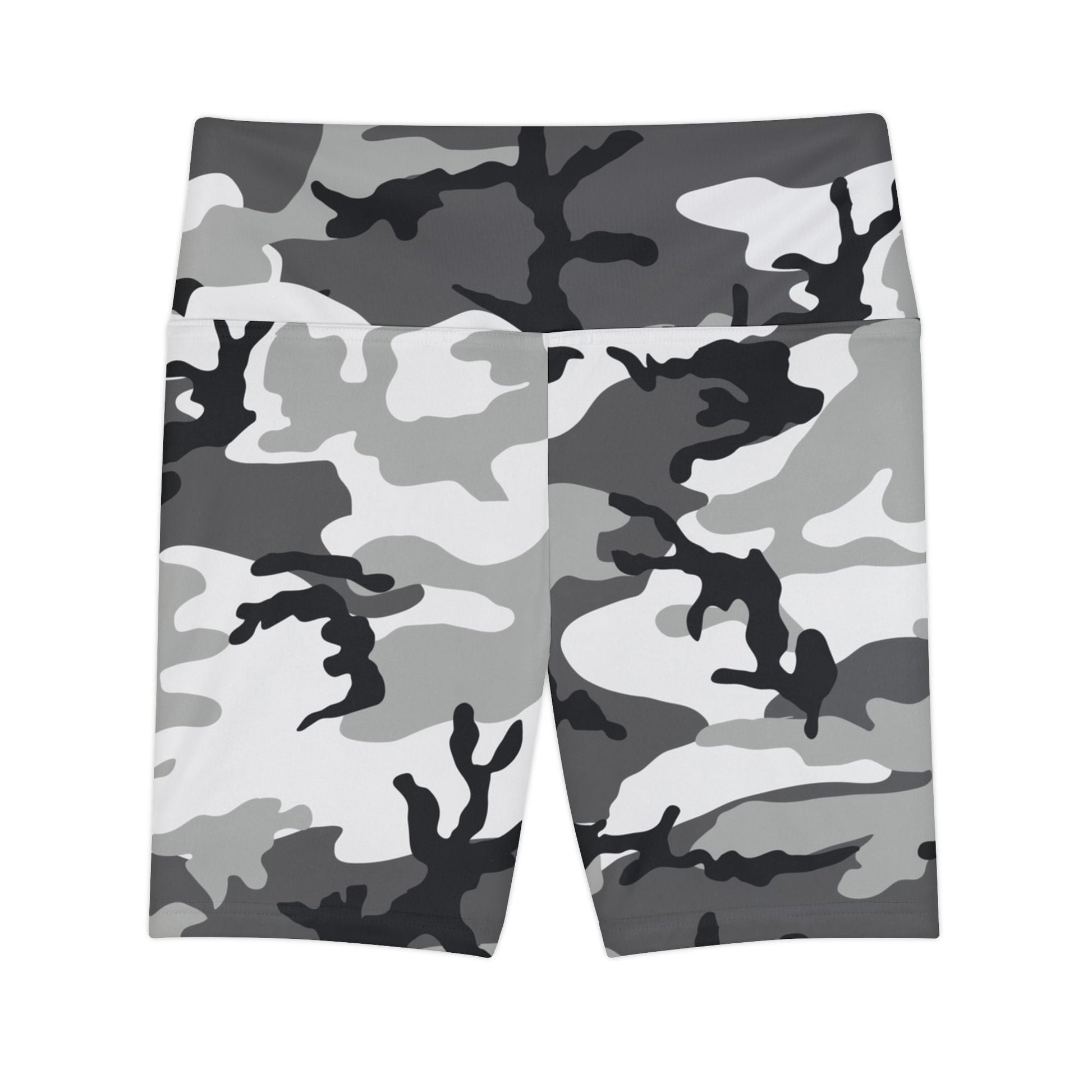 M81 Urban Woodland Camo High-Rise Bike Shorts - Concealing Coloration
