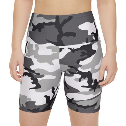 M81 Urban Woodland Camo High-Rise Bike Shorts - Concealing Coloration
