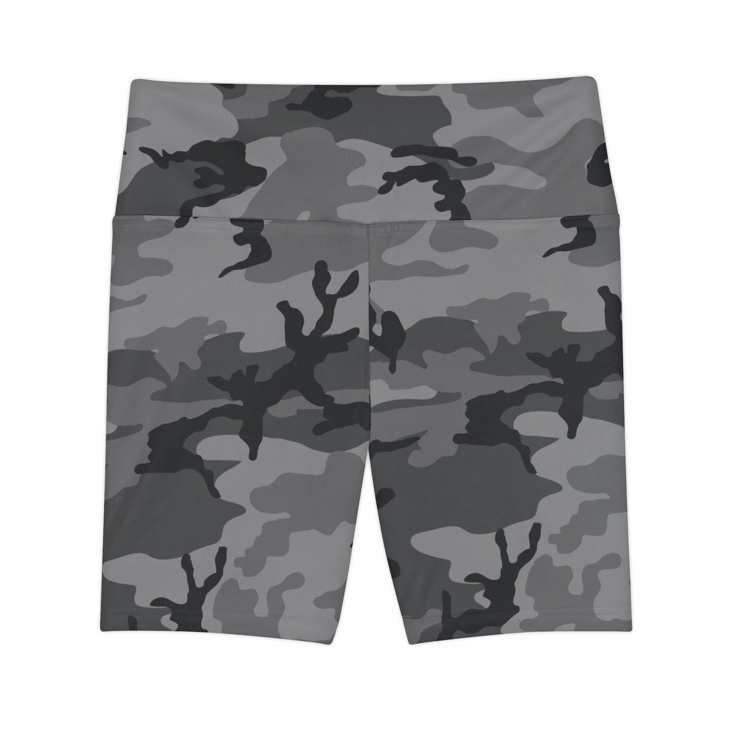 M81 Urban Woodland Camo High-Rise Bike Shorts (Gray-Dominant Variation) - Concealing Coloration