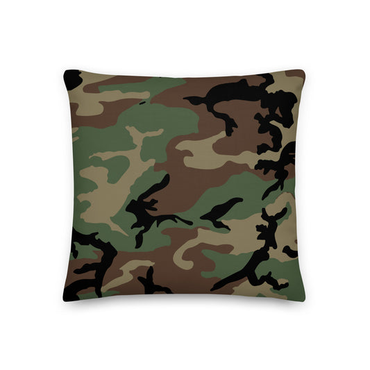 M81 Woodland Camo 18" Throw Pillow