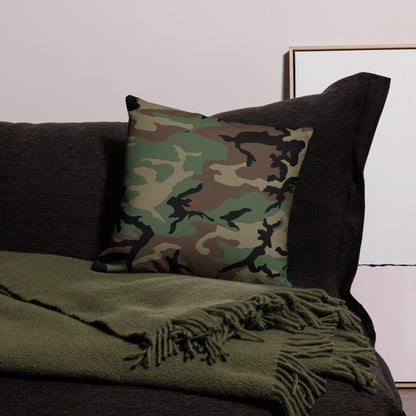 M81 Woodland Camo 18" Throw Pillow