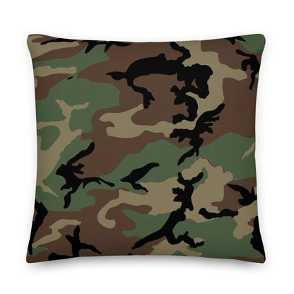 M81 Woodland Camo 22" Throw Pillow