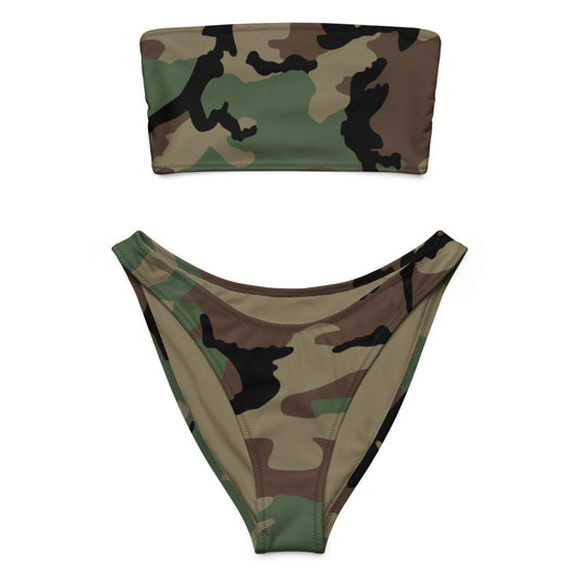 M81 Woodland Camo Bandeau Bikini Set