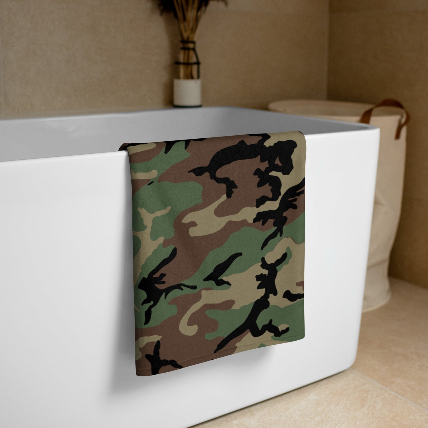 M81 Woodland Camo Bath Towel