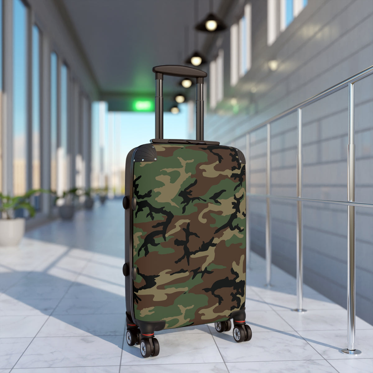M81 Woodland Camo Carry-On Roller Suitcase