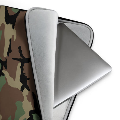 M81 Woodland Camo Laptop Sleeve _ Concealing Coloration