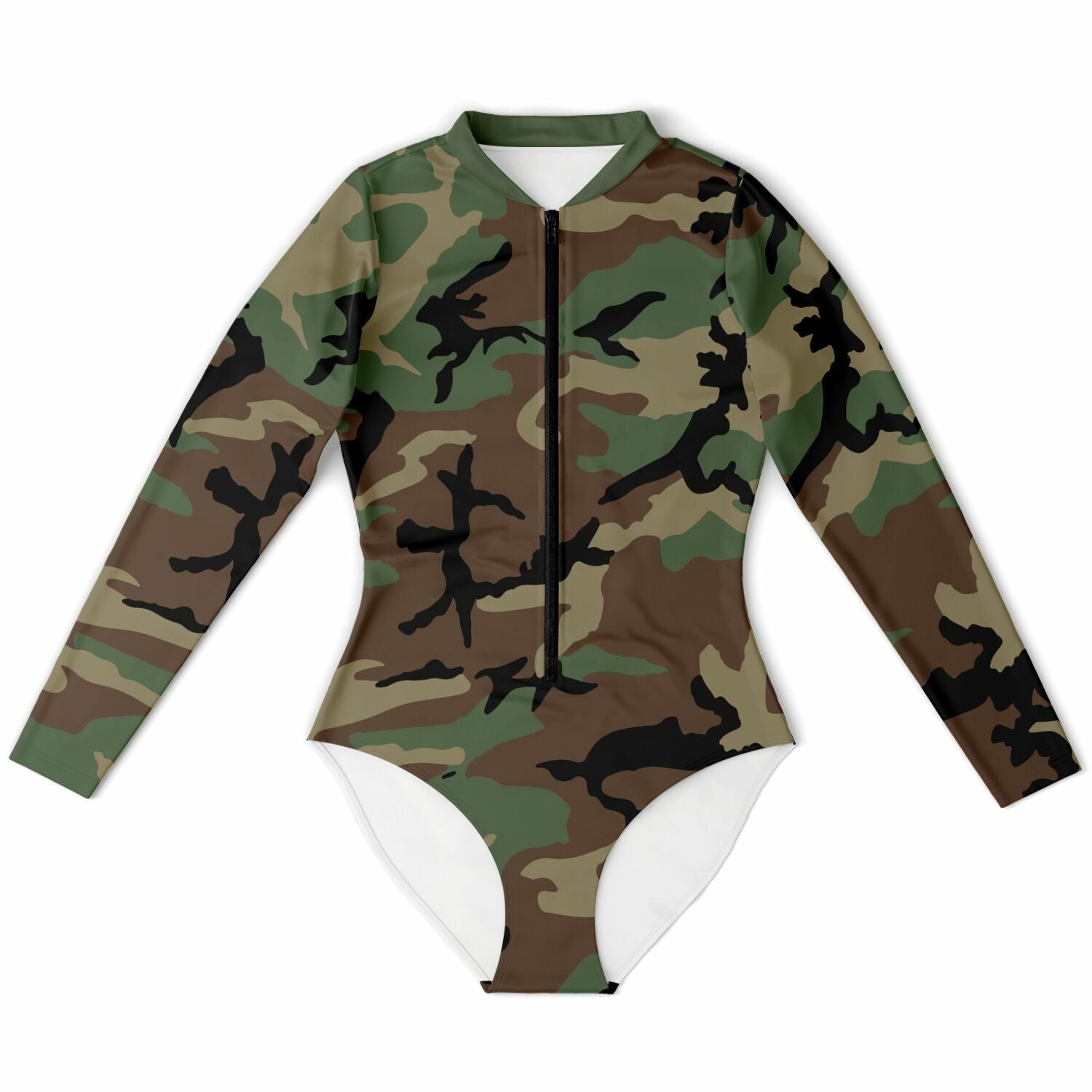 Women’s M81 Woodland Camo Longsleeve Bodysuit