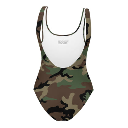 M81 Woodland Camo One-Piece Swimsuit