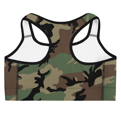 M81 Woodland Camo Racerback Sports Bra