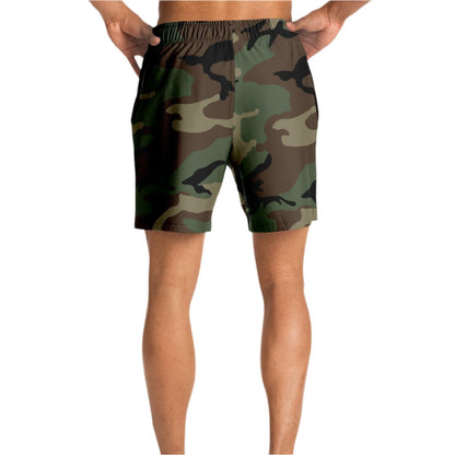 M81 Woodland Camo Swim Shorts 6.5″