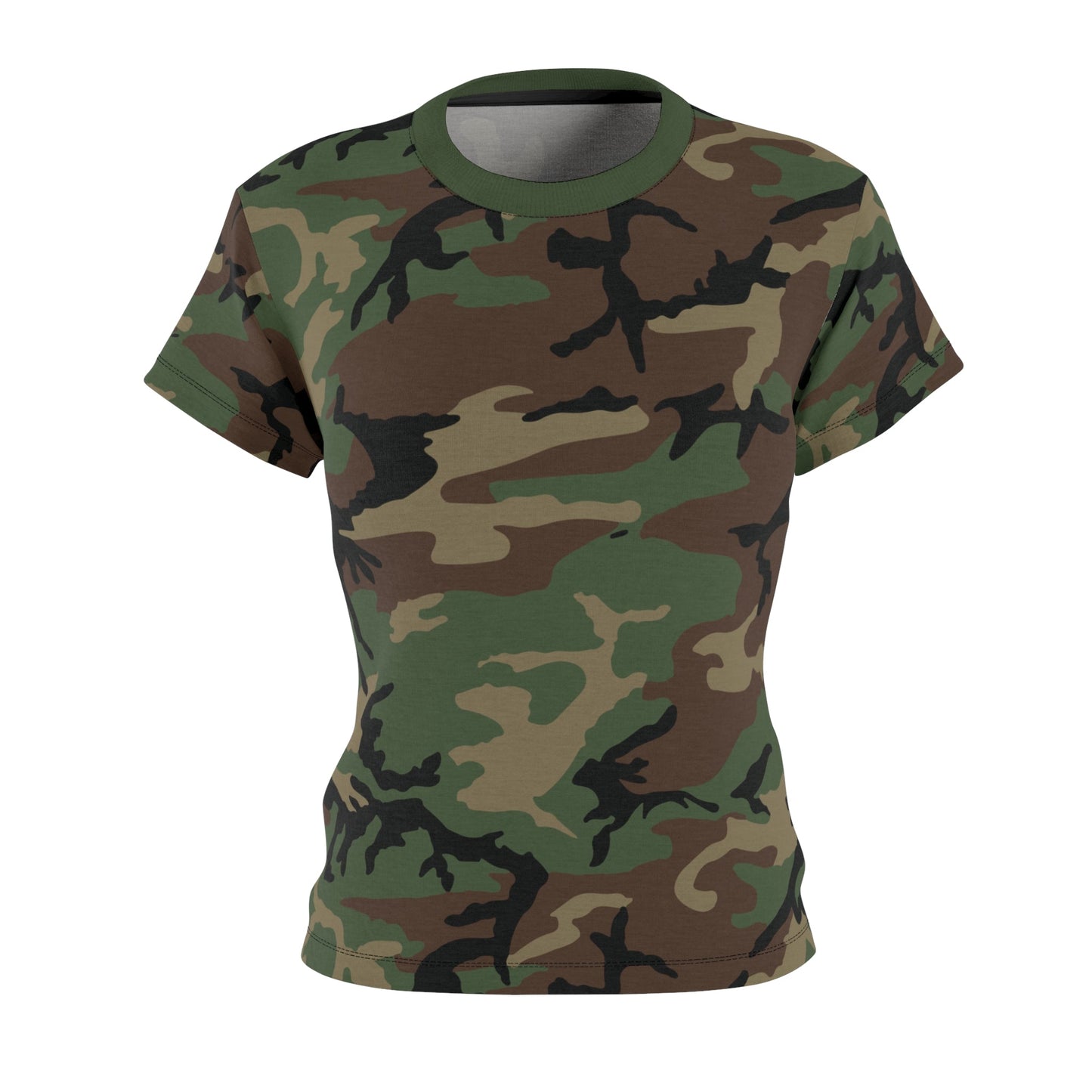 M81 Woodland Camo Women’s T-Shirt _ Concealing Coloration
