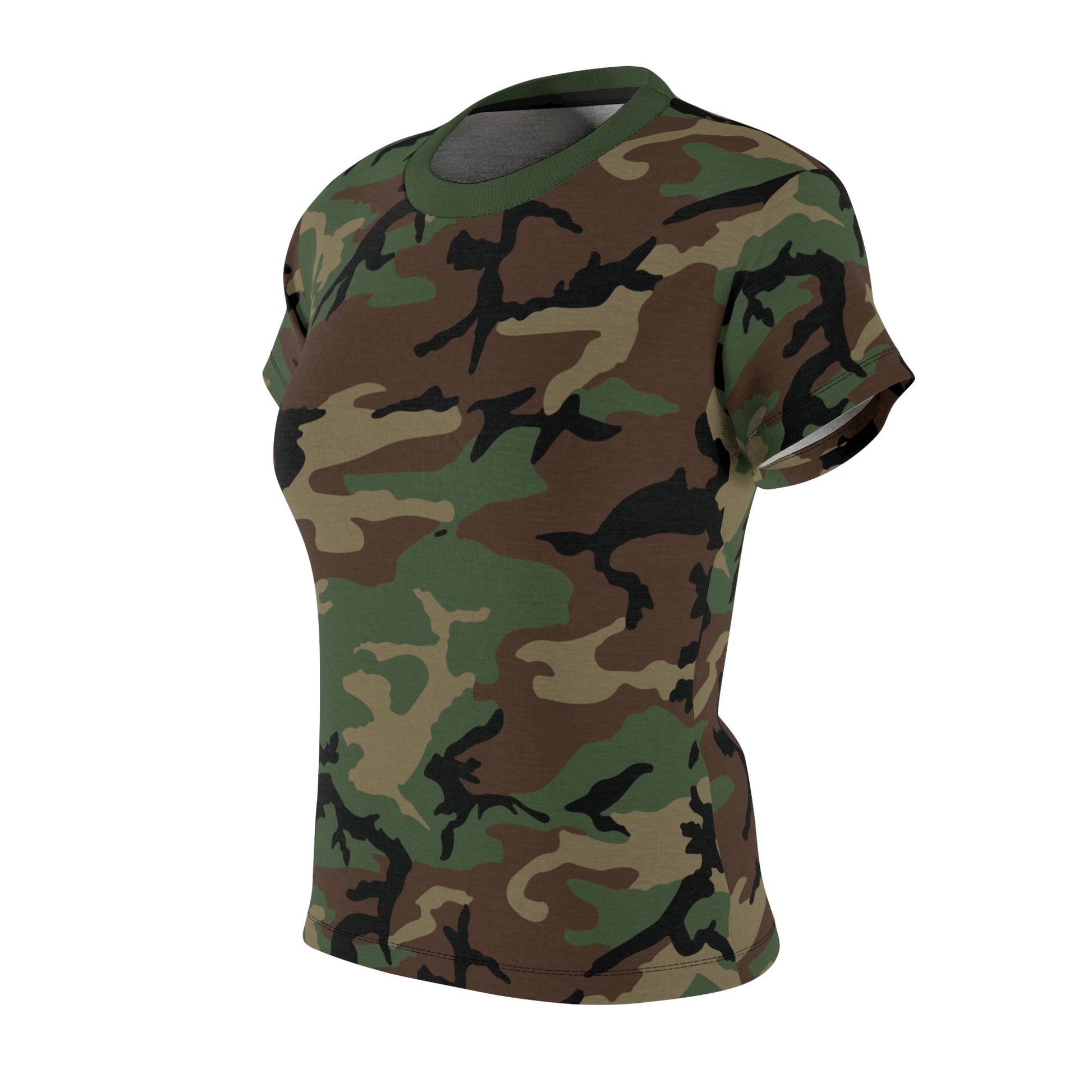 M81 Woodland Camo Women’s T-Shirt _ Concealing Coloration