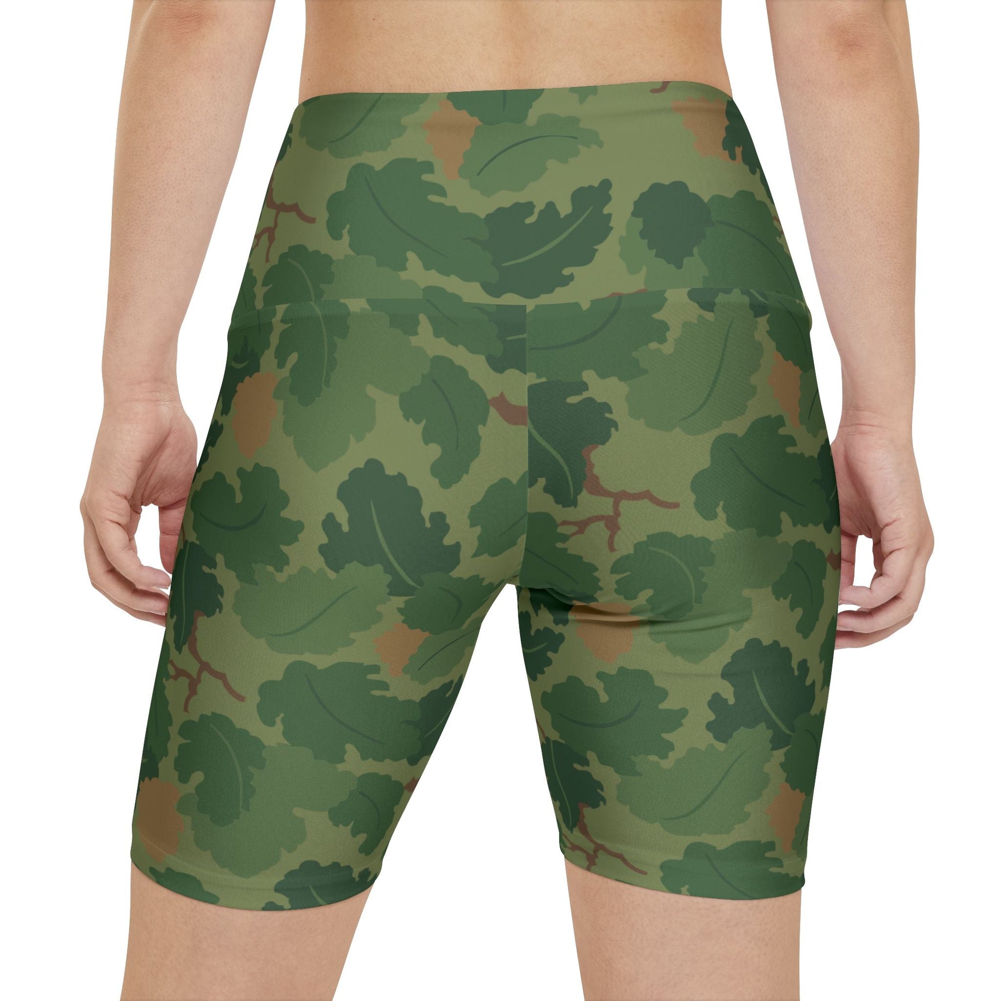 Mitchell Camo High-Rise Bike Shorts - Concealing Coloration