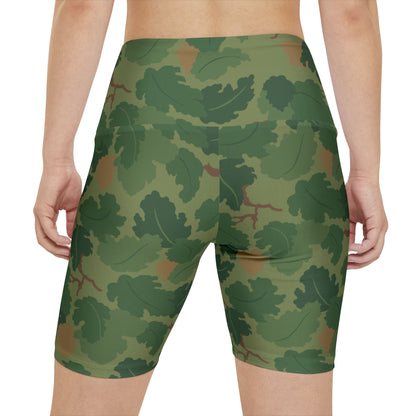 Mitchell Camo High-Rise Bike Shorts - Concealing Coloration