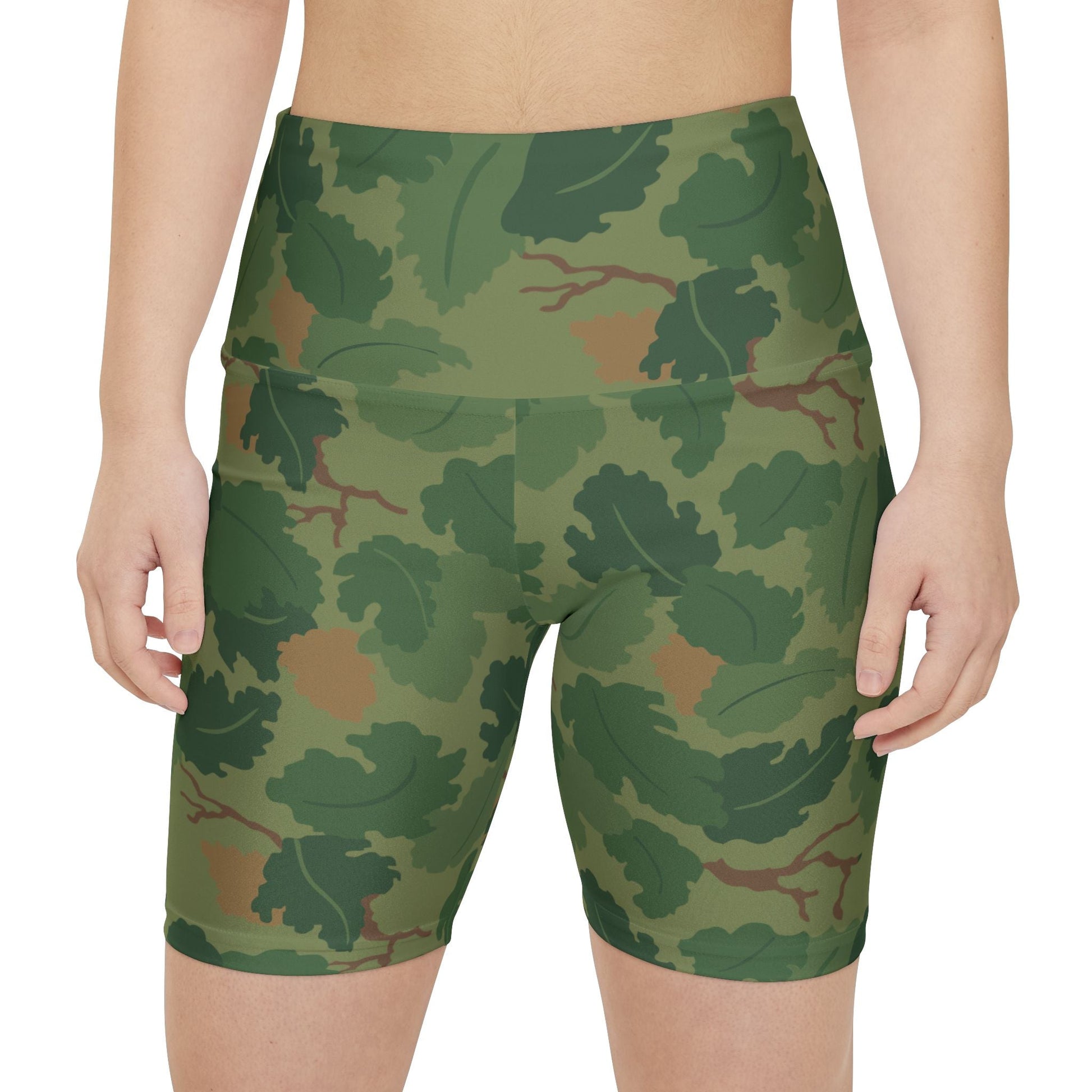Mitchell Camo High-Rise Bike Shorts - Concealing Coloration