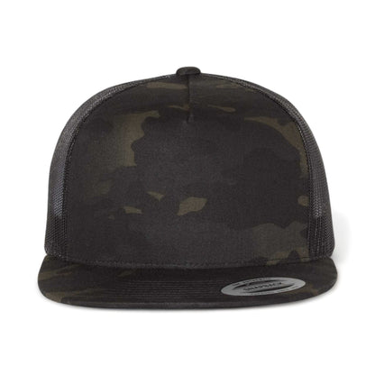 Multicam Black Flat Bill Snapback Trucker Hat