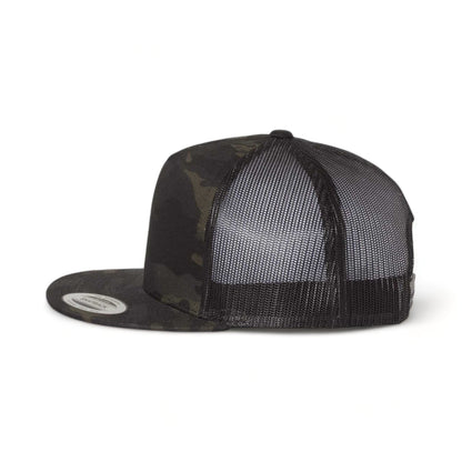 Multicam Black Flat Bill Snapback Trucker Hat