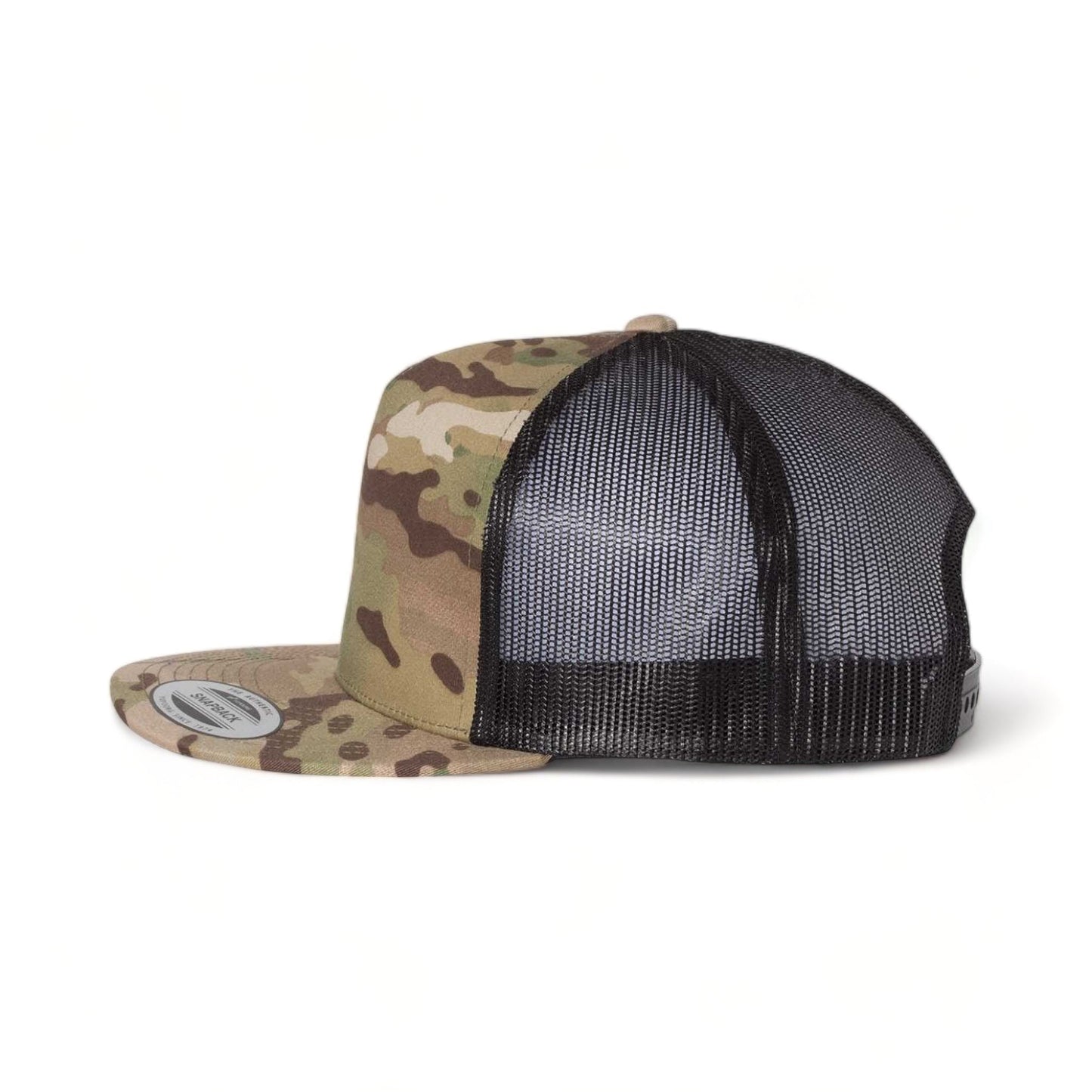 Multicam Flat Bill Snapback Trucker Hat